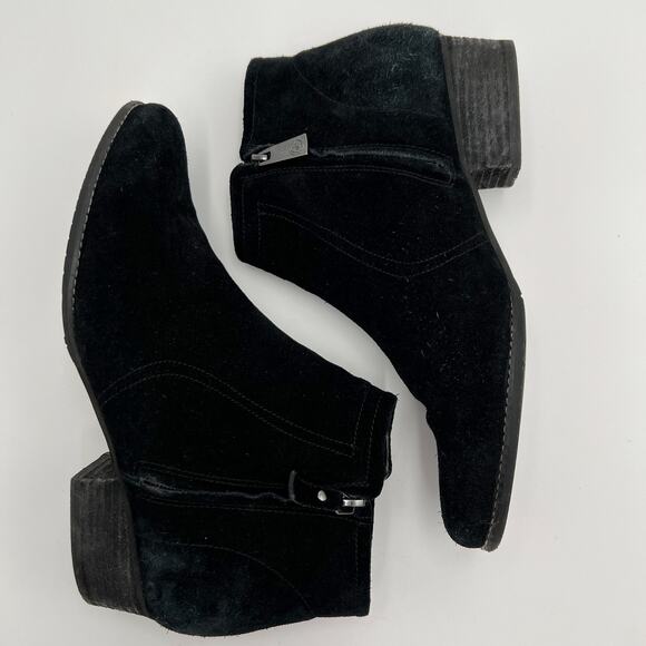 Blondo Ingrid Ankle Bootie Waterproof Size 10M Black Suede Leather B5911 Lined - Picture 4 of 10